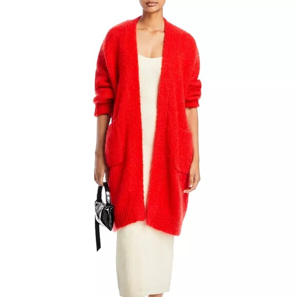 Essentiel Antwerp Red Cruzco Open Front Duster Cardigan - os - Picture 1 of 16